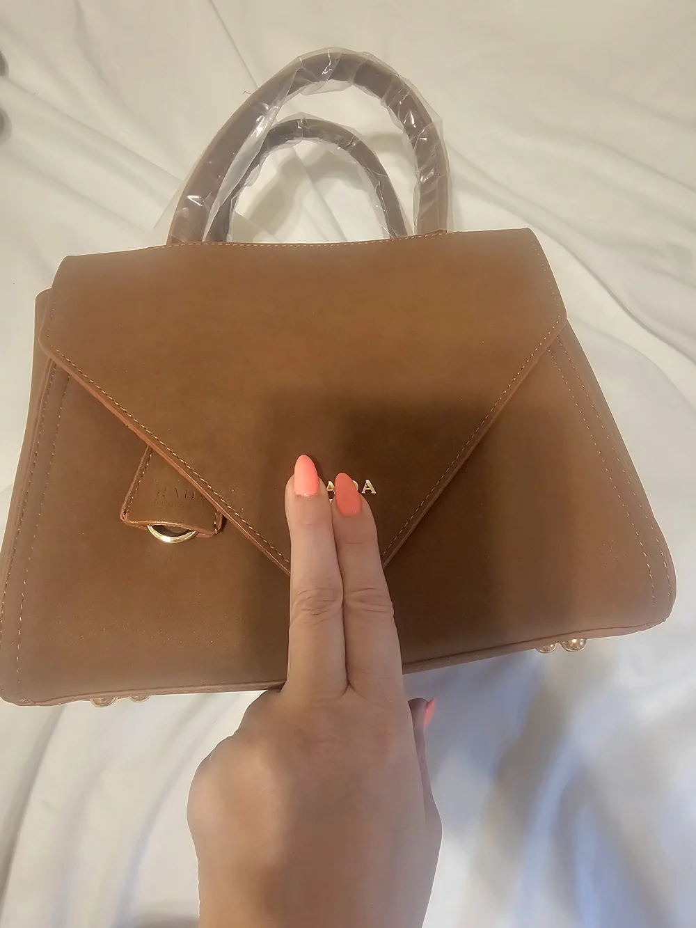 Brown Suede Top-Handle Women's Satchel Bag